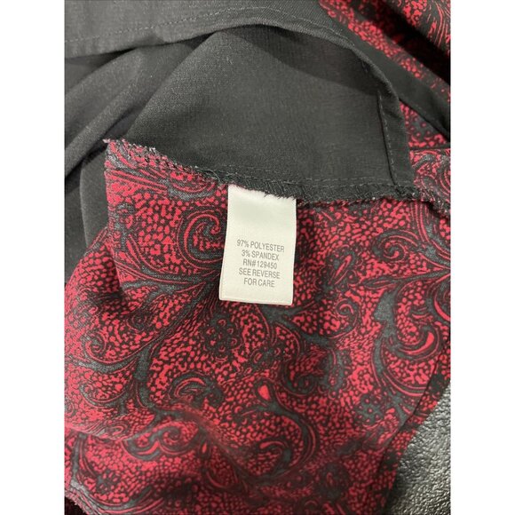 Croft and Barrow Top Womens 3X Red Black Open Cardigan Jacquard Office Career - Picture 5 of 8